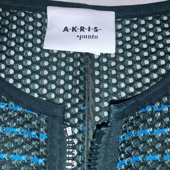 Akris Front-Zip Printed Mesh Knit Jacket - Picture 3 of 6